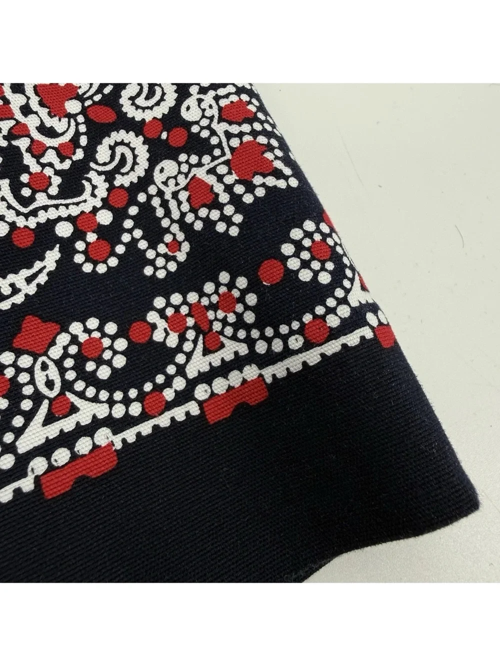 Talbots Pencil Skirt Womens Size 6 Navy Red Bandana Print Stretch Cotton